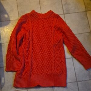 American Eagle Outfitters Red Cable Knit Sweater